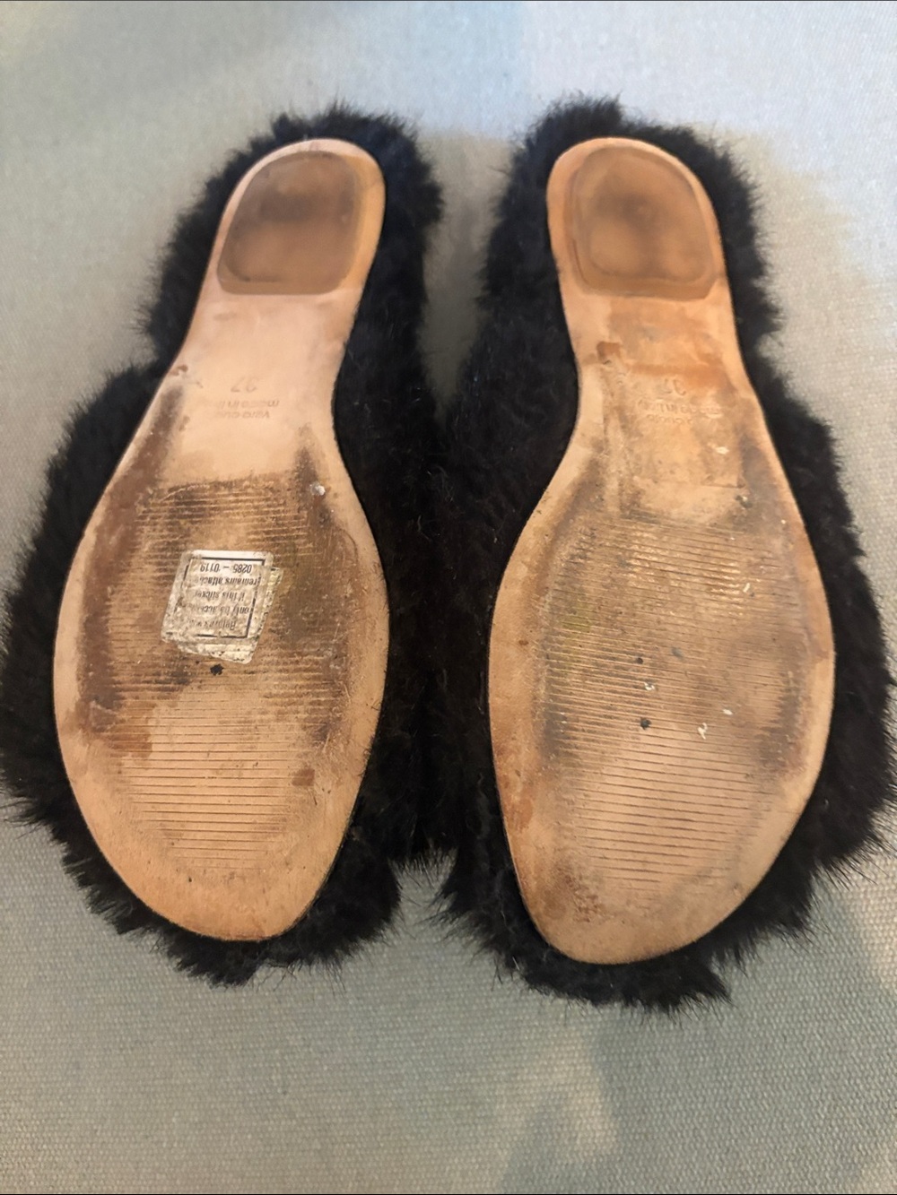 Simone Rocha Black Faux Fur Slide Slippers - Picture 5 of 5